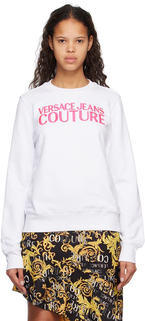 versace jeans couture white sweatshirt|Versace Jeans Couture outlet usa.